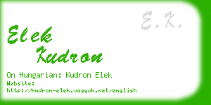 elek kudron business card